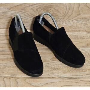 Clarks Artisan Black Suede Comfort Loafer Shoes Womens Size 7.5 M